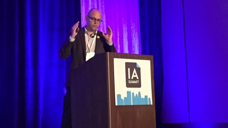 Adam Ungstad speaking at IA Summit 2015.